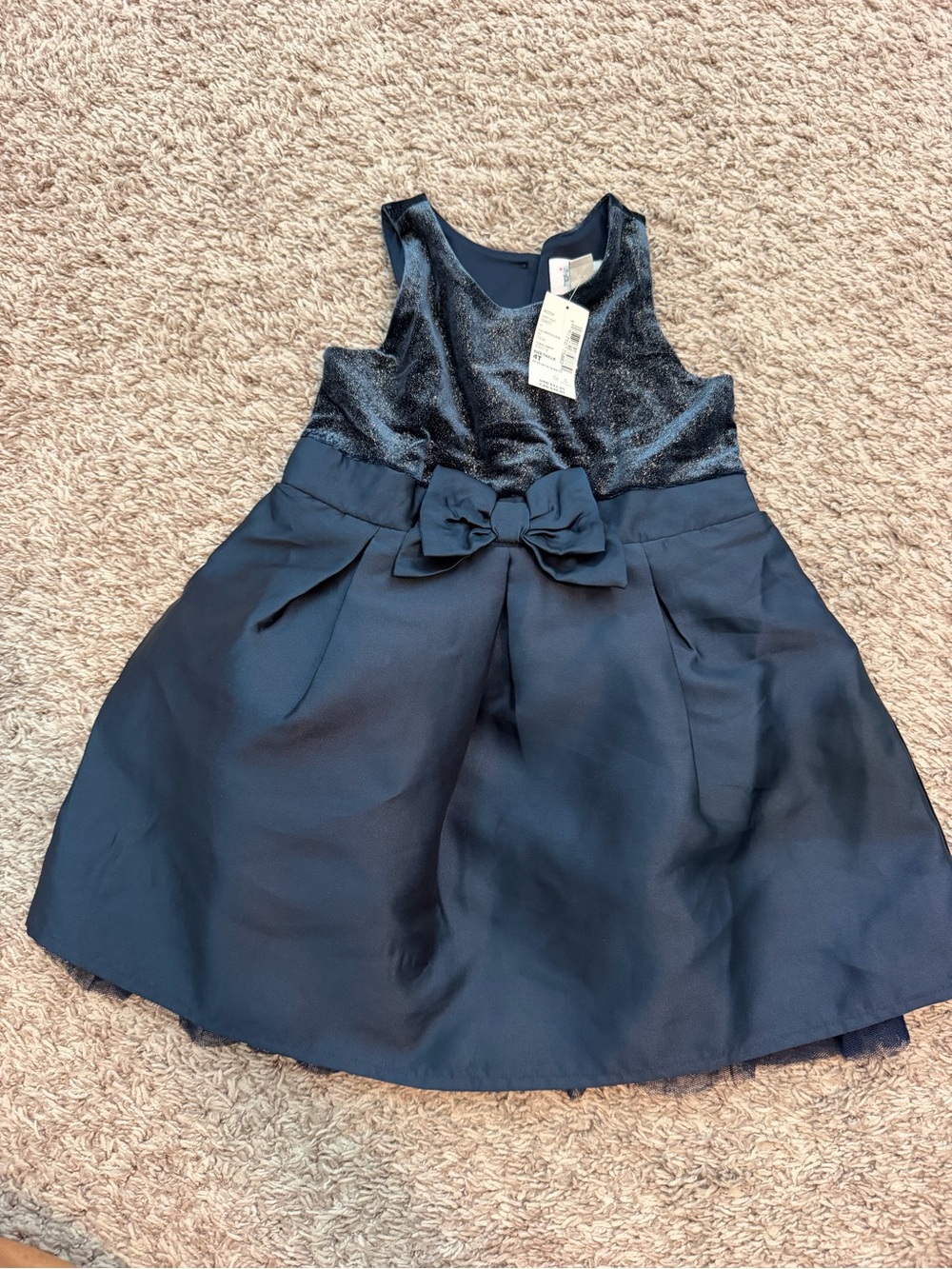 New With Tags 4T- Velvet Bow-Front Girls' Party Dress